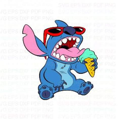 Stitch Ice Cream Lilo And Stitch Svg Dxf Eps Pdf Png Cricut Etsy