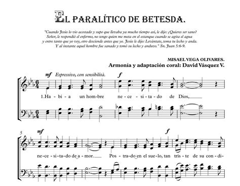 EL PARALÍTICO DE BETESDA Partitura Coral Coro IEP