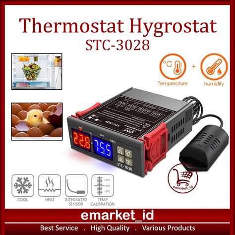 Jual Thermostat Hygrostat Digital STC 3028 Pengatur Suhu Kelembaban