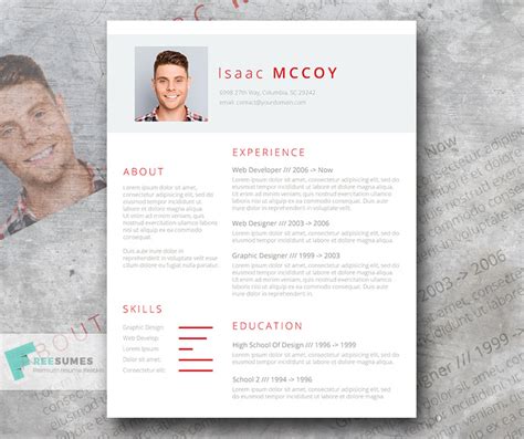 Dotted In Red A Free Resume Template With A Touch Of Red Freesumes