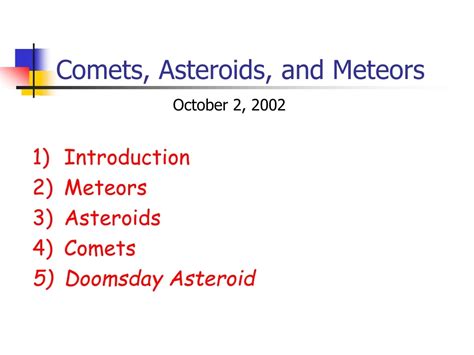 Ppt Comets Asteroids And Meteors Powerpoint Presentation Free Download Id 9249181