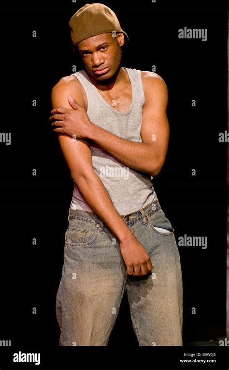 Young Black Male African American Actor Perfomer On Stage Portrait