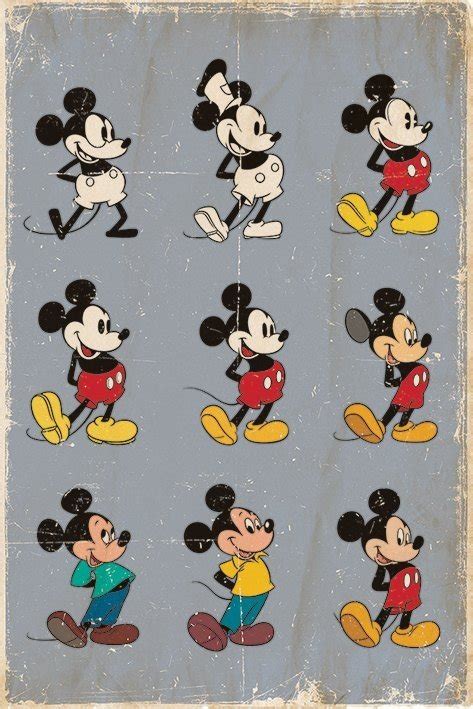 Plakat Mickey Mouse Micky Maus Evolution Poster An Der Wand