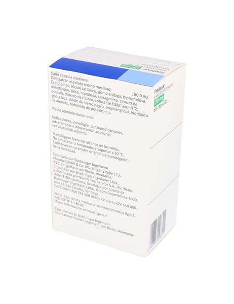 Pradaxa Dabigatran 150mg 60 Capsulas Lab Boehringer Ingelheim