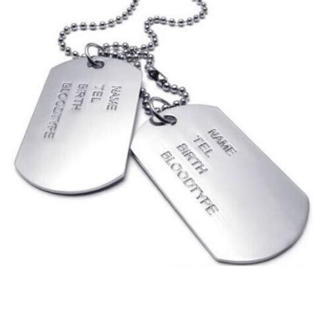 Army Dog Tags, Personalised Tag, Name Necklace, Military Dog Tag Silver ...