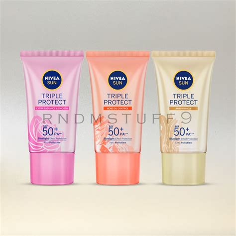 Nivea Sun Face Serum Triple Protect Anti Wrinkleacne Oil Controlhokkaido Rose Spf50 Pa