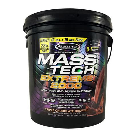 Muscletech Masstech Extreme 2000 Powder Triple Chocolate Brownie 22 Lb