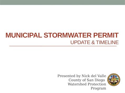 Pptx Municipal Stormwater Permit Update And Timeline Presented By Nick