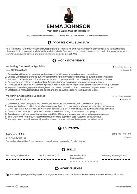 10+ Marketing Automation Specialist Resume Samples & Templates for 2025