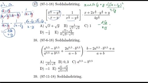 N Darajali Ildiz Ratsional Ko Rsatkichli Daraja Test Youtube