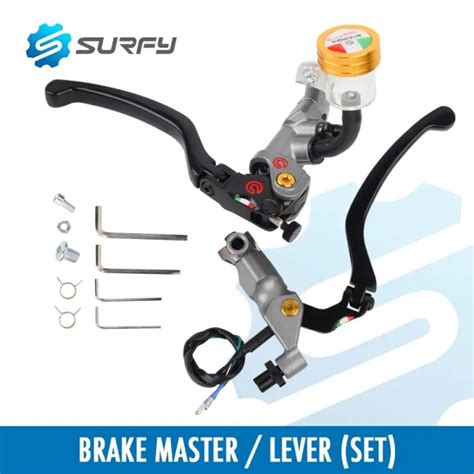 KK72pE9S Brembo Brake Master Clutch Lever P19 Set With Fluid Tank Cnc