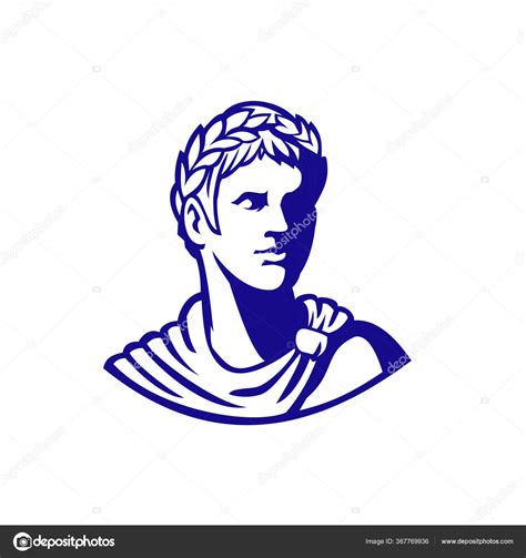 Mascot Icon Illustration Bust Ancient Roman Emperor Senator Caesar Ruler Stock Vector By