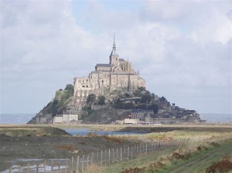 Interesting Green Mont Saint Michel Rock Solid In The Sea