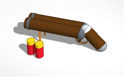 3d Design Double Barrel Shotgun From Tinkercad