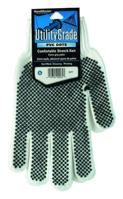 Magid Handmaster White Knit Gloves With Extra Grip Alms Large 2