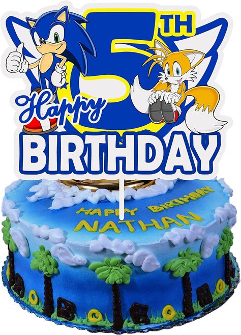 Buy Sonic Birthday Cake Topper Blue Hedgehog Happy Birthday Cake