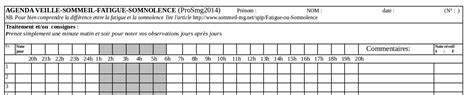 Sommeil et médecine générale Agenda du sommeil