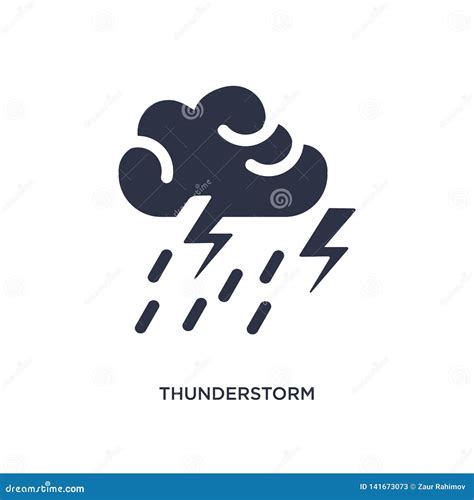 Thunderstorm Icon On White Background Simple Element Illustration From