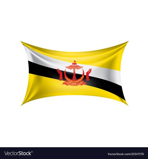 Brunei Flag On A White Royalty Free Vector Image