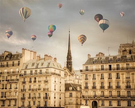 Hot Air Balloons Over Paris Paris Photography Romantic Wall Art Paris Photos