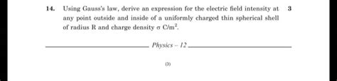 State Gauss Law In Electrostatics Using The Law Derive An Expression