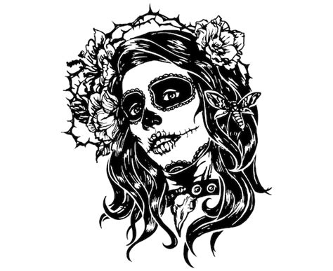 Day Of The Dead Sugar Skull Girl Sugar Skull Halloween Etsy