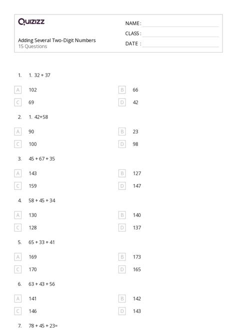 50 Division With Two Digit Divisors Worksheets For 1st Class On Quizizz Free And Printable