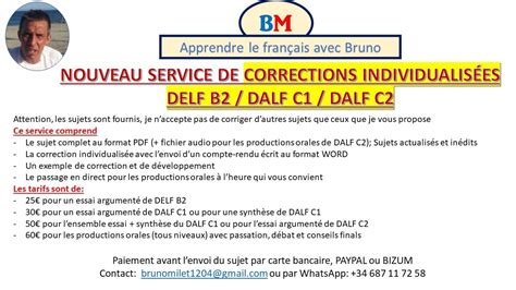 DELF B2 DALF C1 DALF C2 Corrections individualisées Productions