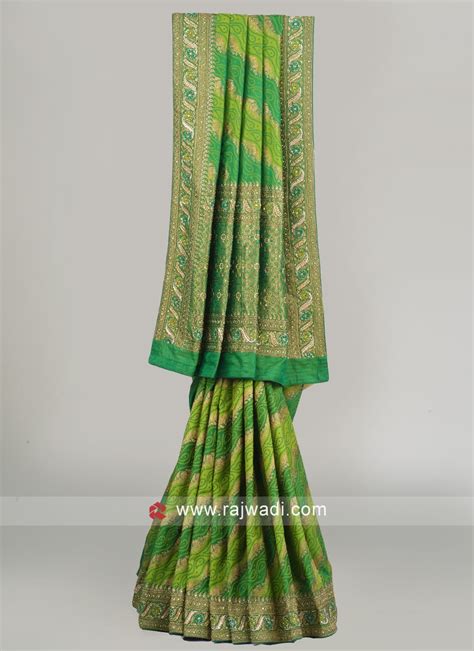 Designer Green Banarasi Silk Saree