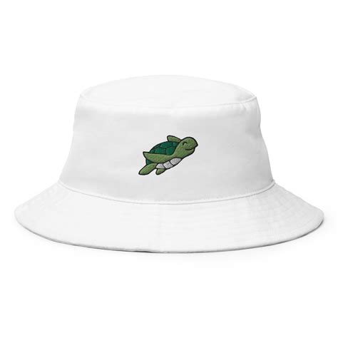 Turtle Bucket Hat Embroidered Hat Leatherback Turtle Baseball Cap