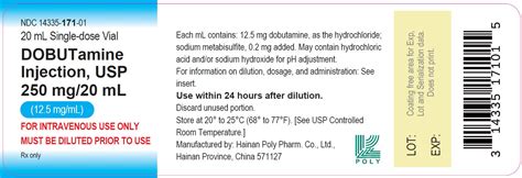 Dailymed Dobutamine Injection Solution Concentrate