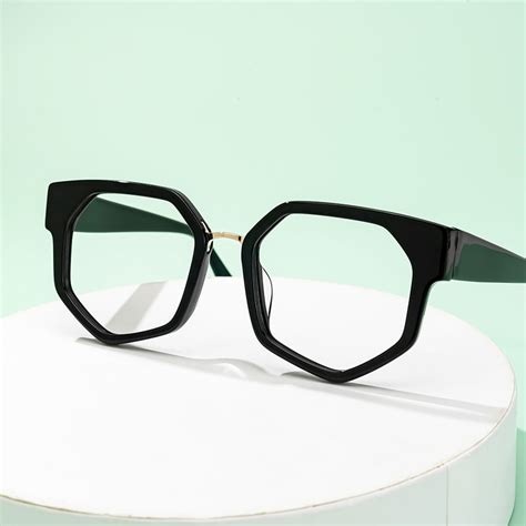 Cornelius Geometric Black Eyeglasses Vooglam