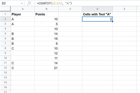 How To Count Cells With Text In Google Sheets Examples