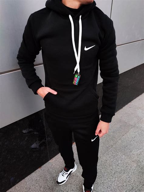 Мужской Зимний Спортивный Костюм Nike на Флисе Черный Найк Теплый ...
