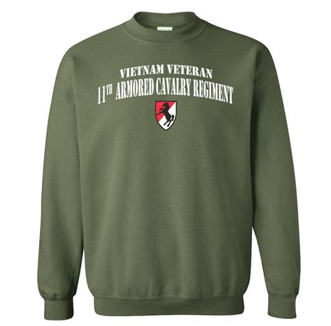 11th Armored Cavalry Regiment Vietnam Veteran OD Green Sweatshirt