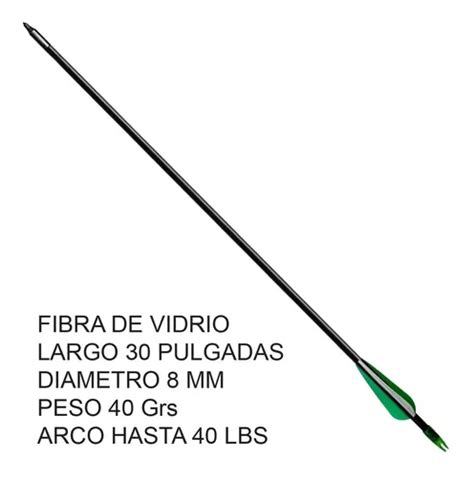 Flecha Fibra De Vidrio Black Arco Recurvo Punta Fija En Venta En