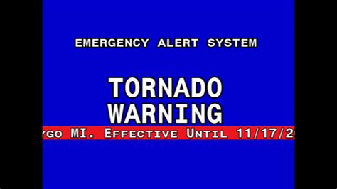 Emergency Alert System Tornado Warning For My County 111713 1459 Est Youtube