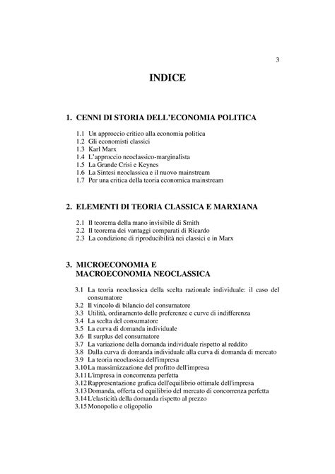 Economia Politica 1 Appunti Lezione Indice 1 Cenni Di Storia Dell