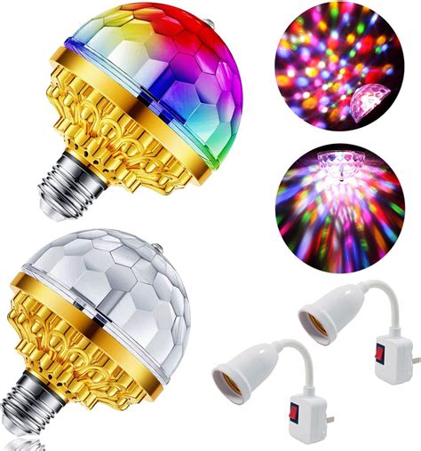 Mikwoab Pack Colorful Magic Rotating Ball Light Led Plug In Disco