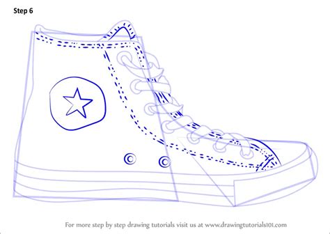 How To Draw Converse Shoe Everyday Objects Step By Step