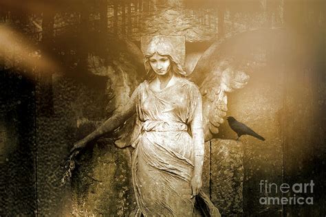 Surreal Gothic Angel Art Photography - Spiritual Ethereal Sepia Angel ...