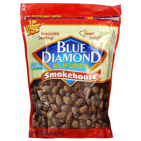 Blue Diamond Almonds Gluten Free Smokehouse Flavored Snack Nuts 16 Oz Resealable Bag Pack Of 1