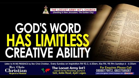 Rev Chris Christian God S Word Has Limitless Creative Ability YouTube