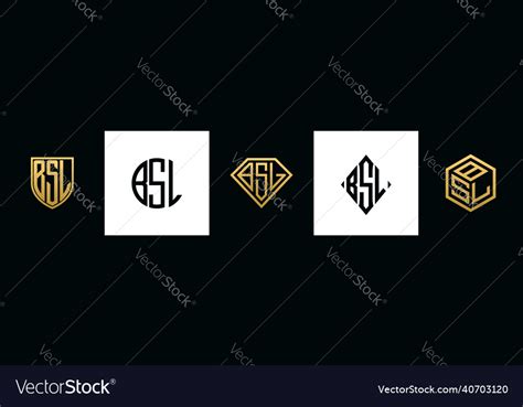 Initial letters bsl logo designs bundle Royalty Free Vector