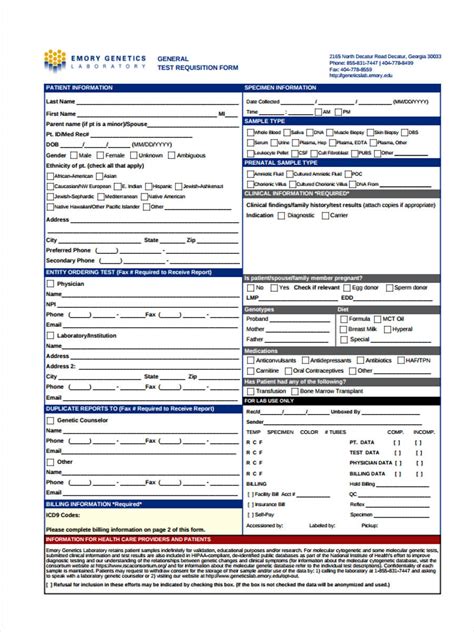 Quest Requisition Form Printable