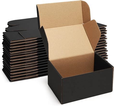 Poever Shipping Boxes 6x4x3 Inches Black Small Mailing