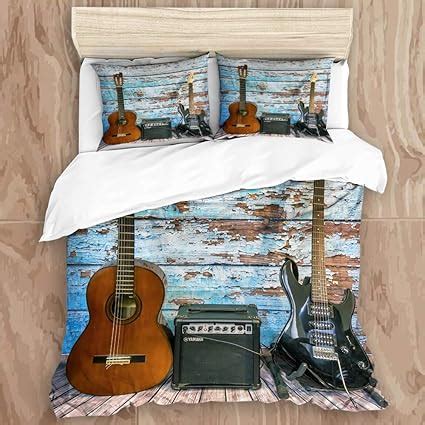 Bedding Juego de Funda de Edredón Guitarra musical en coloridos