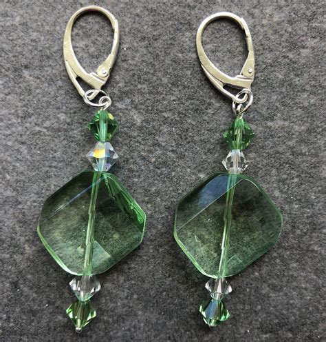 Kristall und grün Swarovski Ohrringe Etsy