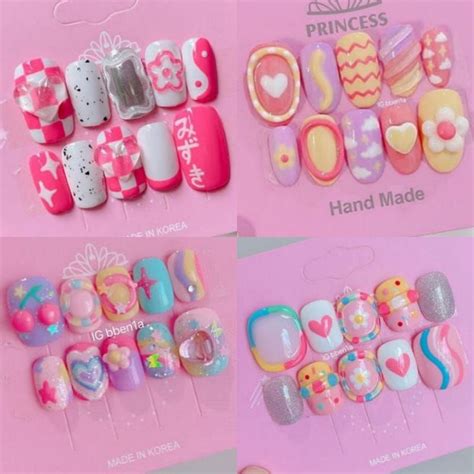 Jual Kuku Palsu Fake Nails Press On Nails Custom Kupal Wedding 3d Gel