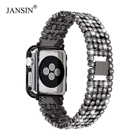 Women Diamond Band For Apple Watch Bands 38mm 42mm 40mm 44mm Bracelet Stainless Steel Strap